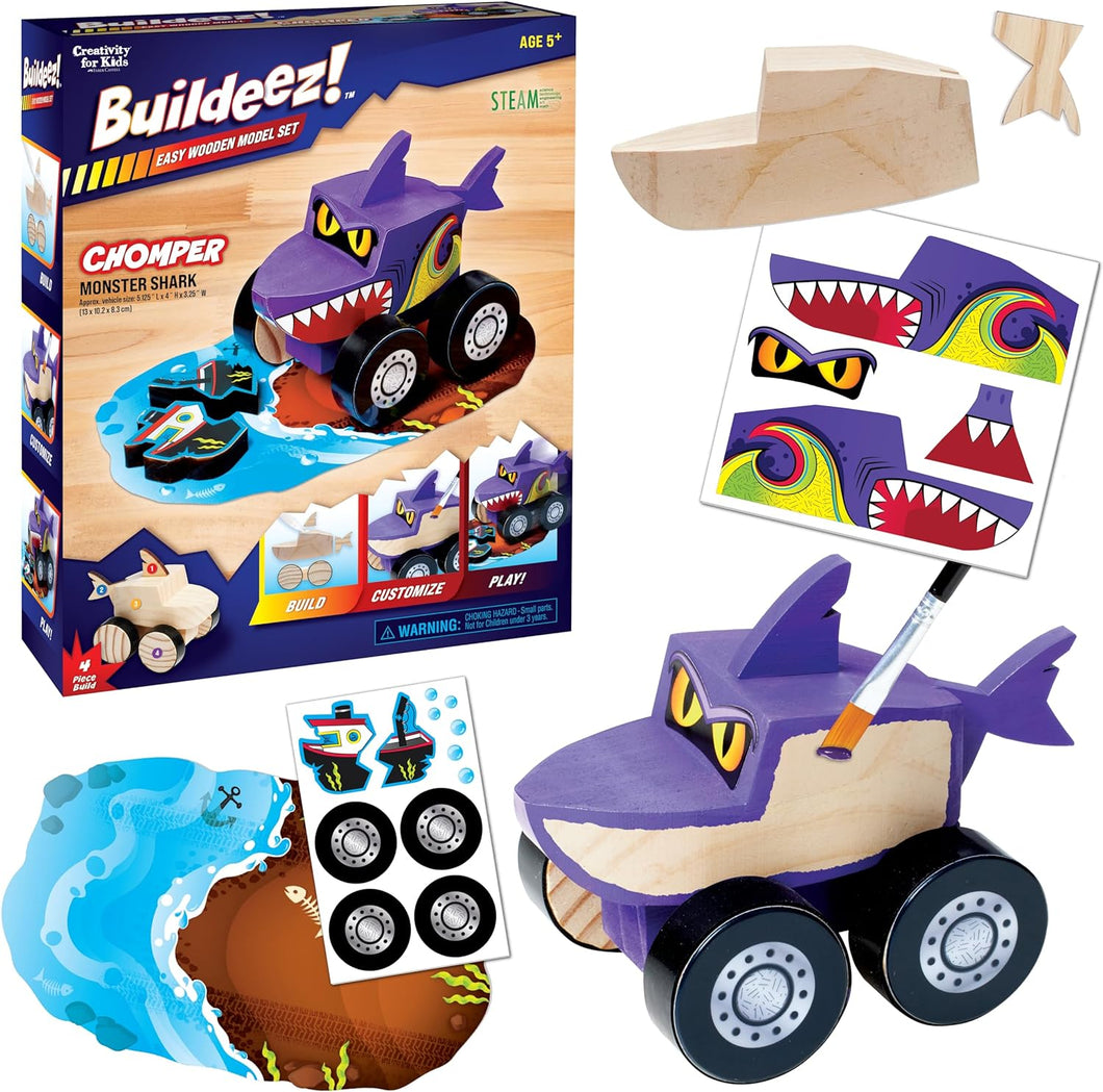 Buildeez! Easy Wooden Model Set: Monster Shark Truck