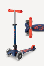 Load image into Gallery viewer, Micro Mini Foldable LED Scooter (Navy Blue/Orange)
