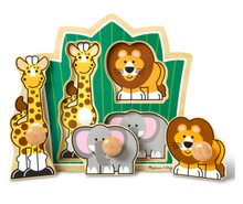 Load image into Gallery viewer, Jumbo Knob Puzzle Jungle Friends
