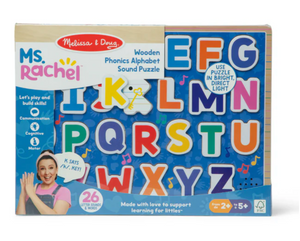 Ms. Rachel Wooden Phonics Alphabet Sound Puzzle - 24 Pieces
