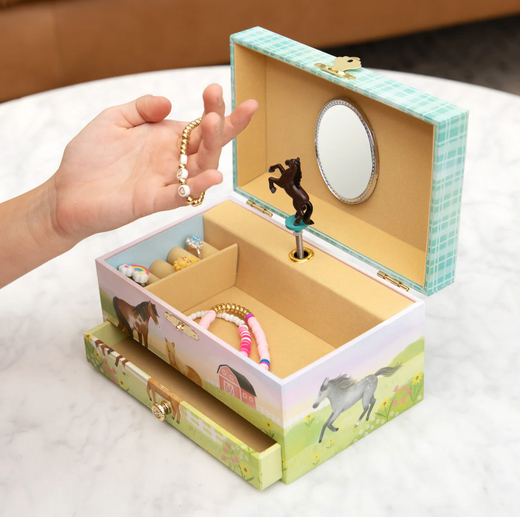 Home on the Range Horse Jewelry Box with Drawer