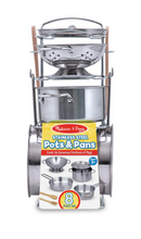 Load image into Gallery viewer, Stainless Steel Pots &amp; Pans Play Set
