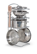 Load image into Gallery viewer, Stainless Steel Pots &amp; Pans Play Set
