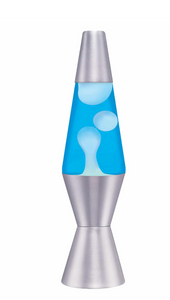 Lava Lamp - White / Blue / Silver
