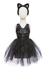 Load image into Gallery viewer, Black Cat Dress with Headband
