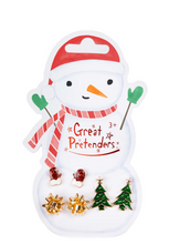 Load image into Gallery viewer, Snowman Pierced Earrings (3 pairs)
