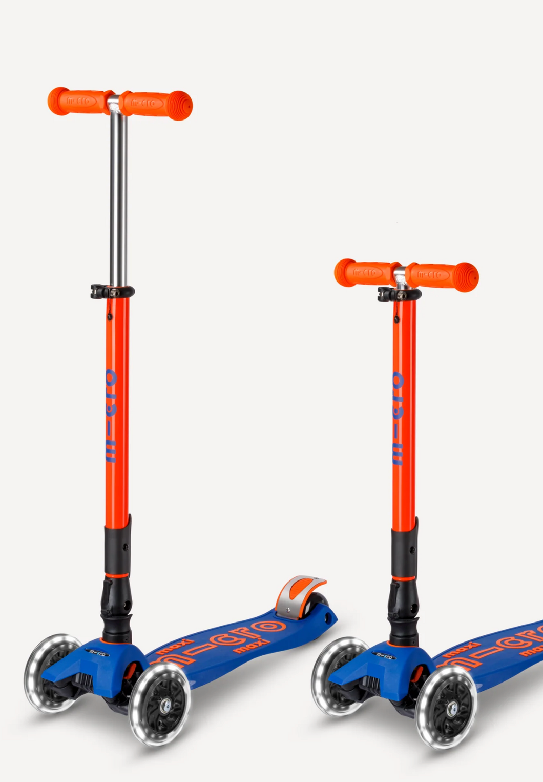 Micro Maxi Foldable LED Scooter (Neon Blaze Orange)