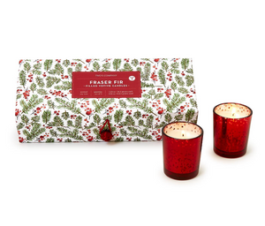 Merry Berry Set of 3 Fraser Fir Scented Candles in Gift Box