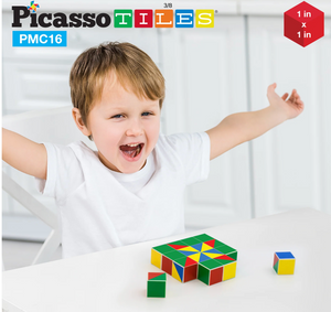 PicassoTiles Geometry Patterns Magnetic Puzzle Cube Set