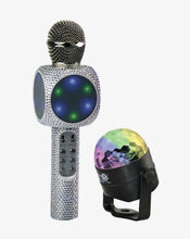 Load image into Gallery viewer, Party 2-Go Karaoke Mic Disco Ball Combo - Silver Bling
