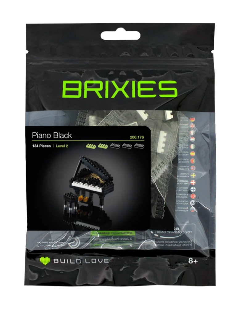 Brixies Large Zip Bag Piano Black