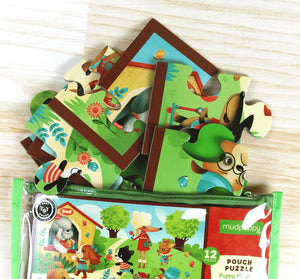 Puppy Playtime 12-Piece Pouch Puzzle