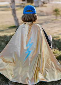 Reversible Blue Lightning Holographic Cape