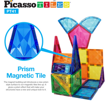 Load image into Gallery viewer, PicassoTiles 41pc Prism Magnetic Building Block Set
