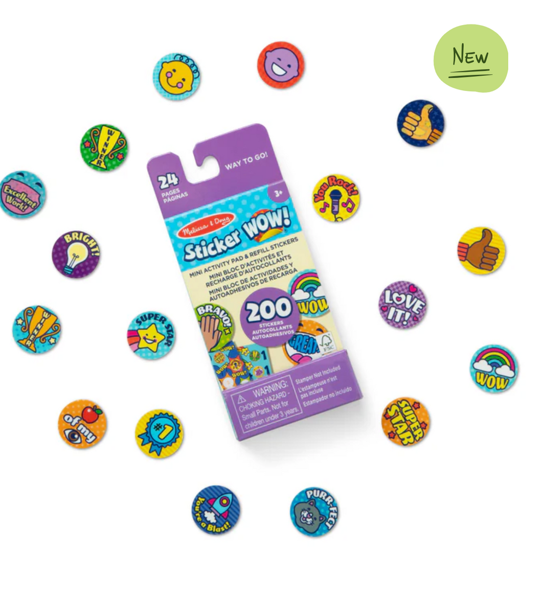 Sticker WOW!® Mini Activity Pad & Refill Stickers - Way to Go! (200+ Stickers, Stamper Not Included)
