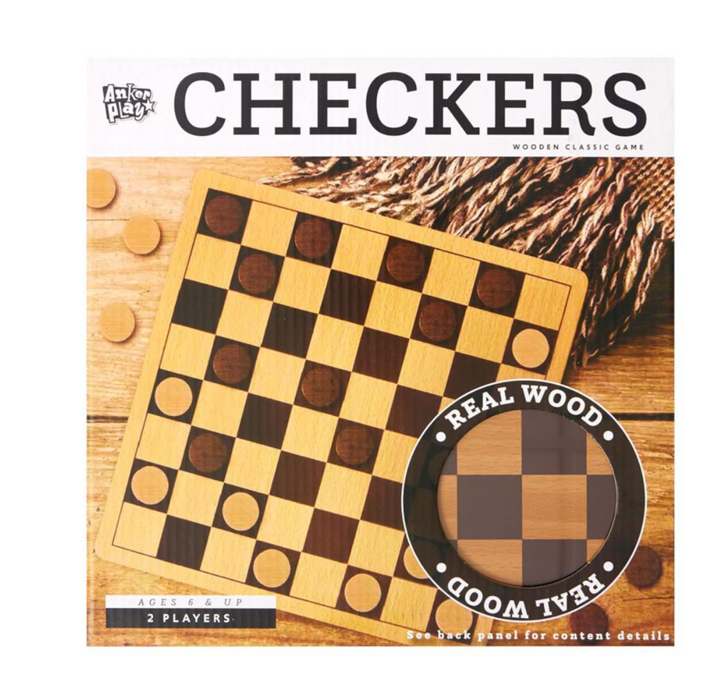 Checkers Wooden Game Set