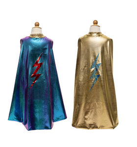 Reversible Blue Lightning Holographic Cape