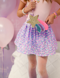 Purple Party Sequins Skirt