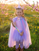 Load image into Gallery viewer, Rainbow Unicorn Cape &amp; Headband
