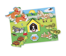 Load image into Gallery viewer, Pets Wooden Peg Puzzle
