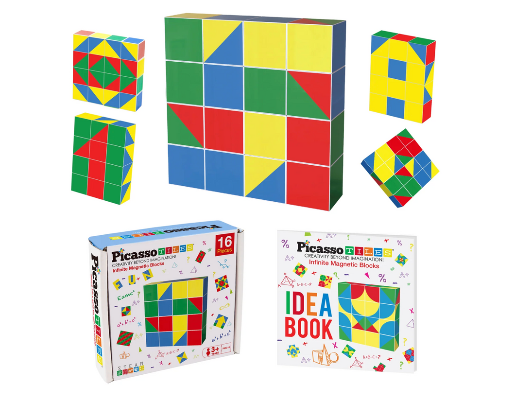 PicassoTiles Geometry Patterns Magnetic Puzzle Cube Set