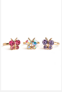 Boutique Butterfly Gem Rings