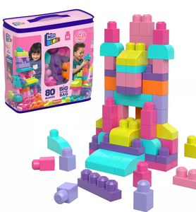 Mega Blocks Pink Big Building Bag with Storage 80pc