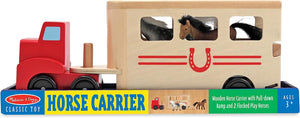 Horse Carrier Wooden Vehicle Play Set