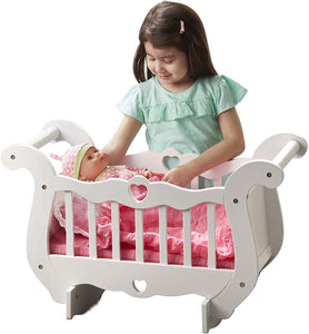 Mine To Love Wooden Doll Crib With Bedding