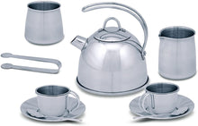 Load image into Gallery viewer, Stainless Steel Pretend Play Tea Set and Storage Rack
