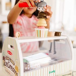 Wooden Scoop and Serve Ice Cream Counter