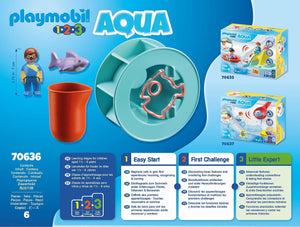 Playmobil 1.2.3 Aqua Water Wheel with Baby Shark