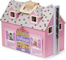 Load image into Gallery viewer, Fold and Go Wooden Dollhouse
