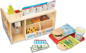 Wooden Slice & Stack Sandwich Counter with Deli Slicer
