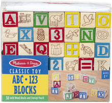 Load image into Gallery viewer, Deluxe ABC/123  Blocks Set With Storage Pouch
