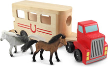 Load image into Gallery viewer, Horse Carrier Wooden Vehicle Play Set

