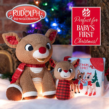 Load image into Gallery viewer, Rudolph The Red-Nosed Reindeer Set with Stuffed Animal, Plush Rattle, &amp; Crinkle Teether Activity Soft Book
