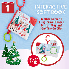 Load image into Gallery viewer, Rudolph The Red-Nosed Reindeer Set with Stuffed Animal, Plush Rattle, &amp; Crinkle Teether Activity Soft Book
