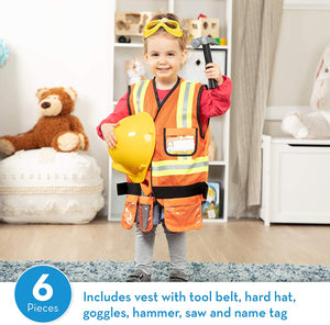 Construction Worker Role Play Costume Dress-Up Set