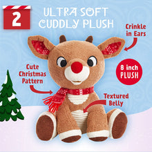 Load image into Gallery viewer, Rudolph The Red-Nosed Reindeer Set with Stuffed Animal, Plush Rattle, &amp; Crinkle Teether Activity Soft Book
