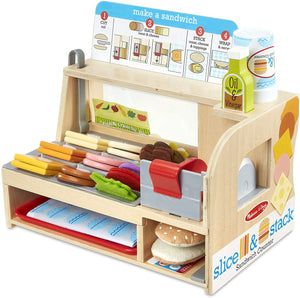 Wooden Slice & Stack Sandwich Counter with Deli Slicer