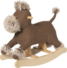 Load image into Gallery viewer, Terrier Plush Dog Wooden Rocking Toy
