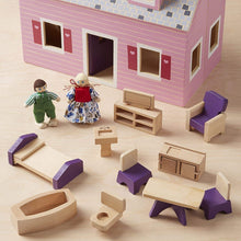 Load image into Gallery viewer, Fold and Go Wooden Dollhouse
