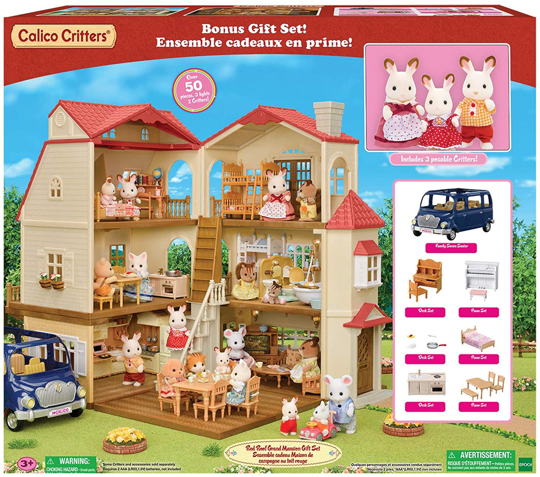 Bonus Calico Critters Red Roof Grand Mansion Gift Set