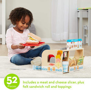 Wooden Slice & Stack Sandwich Counter with Deli Slicer