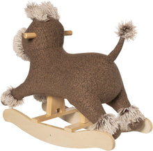 Load image into Gallery viewer, Terrier Plush Dog Wooden Rocking Toy
