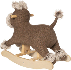 Terrier Plush Dog Wooden Rocking Toy