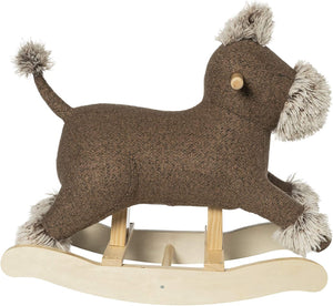 Terrier Plush Dog Wooden Rocking Toy