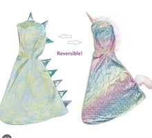 Load image into Gallery viewer, Rainbow Reversible Unicorn/Dragon Cape

