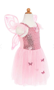 Pink Sequins Butterfly Dress & Wings Size 5-7